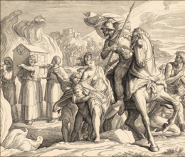 Crossing the Jordan, Old Testament, by Julius Schnorr von Carolsfeld, 1860