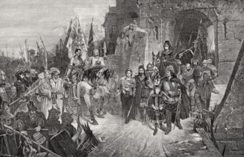 Agnes von Zesyma-Rosenberg surrenders her father's castle to Prokop the Great, 1426
