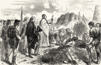General Simon Fraser's funeral, 7 October 1777, Battle of Bemis Heights, Saratoga Campaign,