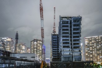 High-rise building construction site of the Yokohama Minato Mirai. Shooting Location: Yokohama-city