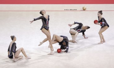 Sofia, Bulgaria - 26 March, 2021:Team Germany perform during the 5 Balls group qualifications at