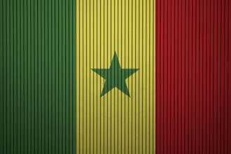 Senegal Flag painted on the cracked grunge concrete wall