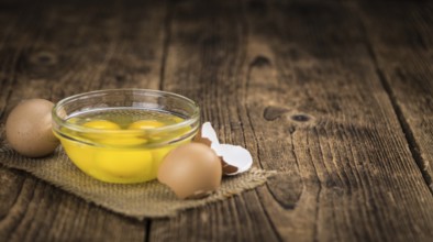 Fresh Raw Eggs as detailed close-up shot (selective focus)