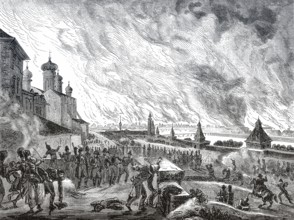 Der Brand von Moskau, Russland, im Jahr 1812