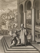 The Parable of the Great Banquet, New Testament, steel engraving 1853, digitally restored