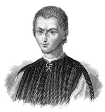 Portait of Niccolò di Bernardo dei Machiavelli, 1469 - 1527, an Italian politician, diplomat,