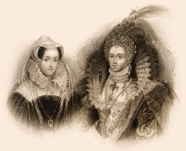 Mary Stuart, Queen of Scots, and Elizabeth I, 1533-1603, Queen of England, Great Britain