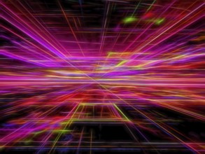 Abstract bright background - computer-generated image. Fractal geometry: chaos, neon glowing lines