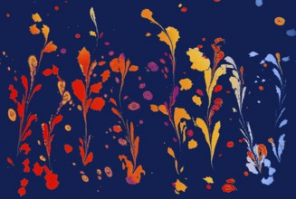 Abstract marbling floral pattern for fabric, tile design. background texture
