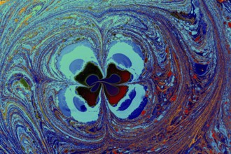 Abstract marbling floral pattern for fabric, tile design. background texture