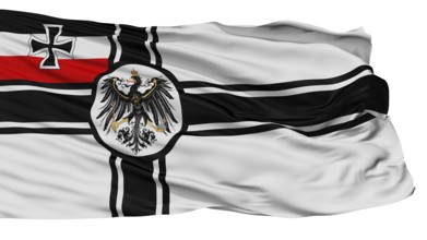 War Ensign Of Germany 1903 1918 Flag, Isolated On White Background