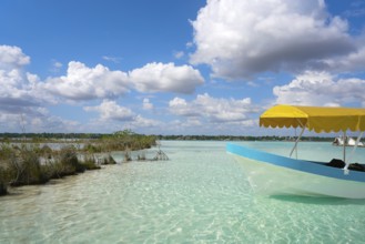 Laguna de Bacalar Lagoon in Mayan Mexico at Quintana roo