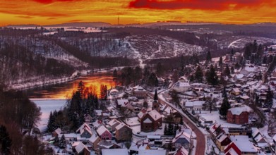 View over Güntersberge evening mood sunset