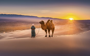 Sunrise n the Gobi desert
