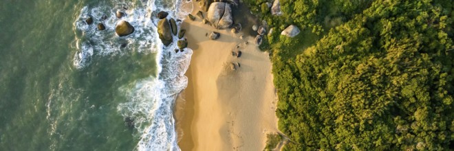 Balneario Camboriu in Santa Catarina. Taquaras Beach and Laranjeiras Beach in Balneario Camboriu.