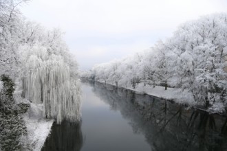Winter Landscape in the City of Heilbronn am Neckar, Germany, Europe