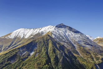 Mountain landscape from Georgia-Russia Friendship Monument near Gudaur, Georgia, Asia