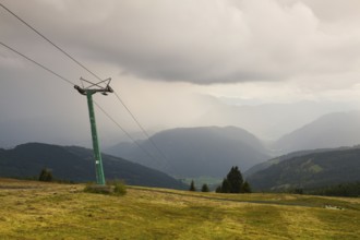 Summer landscape in Gerlitzen Apls, Austria.Ski resort before storm