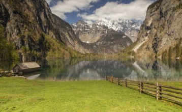 View over the Obersee near Königssee in Berchtesgaden National Park