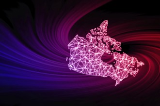 Map of Canada, Polygonal mesh line map, modern map
