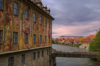 Panoramic view of the old town of Bamberg in Bavaria, Germany, Europe