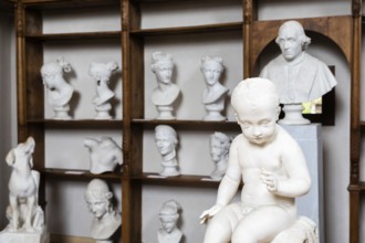 Possagno, Italy, August 2022: Antonio Canova collection. Classical sculptures in white marble