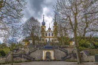 Kappele (pilgrimage church) with stairs, Würzburg, Germany, Europe