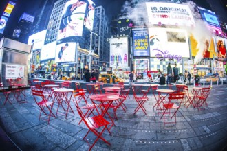 Night view of the New York Times Square (TimesSquare). Shooting Location: New York, Manhattan