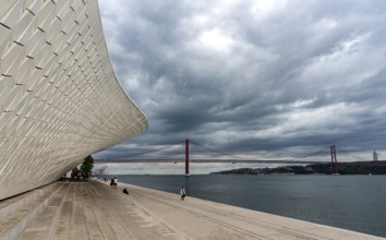 LISBON, PORTUGAL, October 19, 2018: The modern MAAT (Museum de Arte, Arquitetura e Tecnologia)