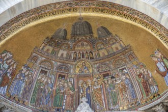 St Mark's Basilica, lunette of the portal of St Alypius with the mosaic translation of the body of