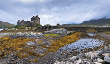 Famous Eilean Donan castle on Donan island in highlands of Scotland