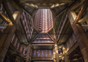 Le Havre, Church of St Joseph, 1950s by Auguste Perret, view of the interior of the tower, St,