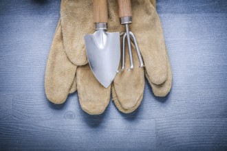 Protective glove and garden spade fork