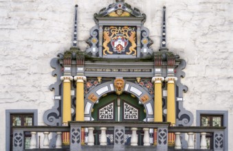 Coat of arms at Weser-Renaissance portal, Hannoversch Münden, Lower Saxony, Germany, Europe