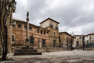 Pastrana, Spain, February 29, 2020: Collegiate Church of the Assumption. Exterior view, Europe