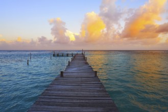 Mahahual Caribbean beach sunset in Costa Maya of Mayan Mexico