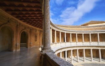 Alhambra Carlos V courtyard in Granada of Spain Andalusia