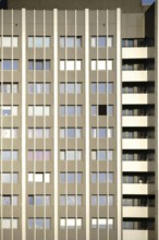 A new and modern apartment block and tower block with balconies