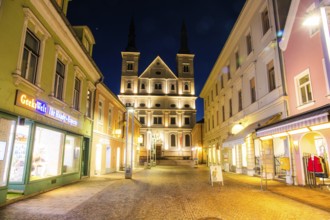 Roman Catholic parish church of St Xavier, blue hour, Leoben, Styria, Austria, Europe