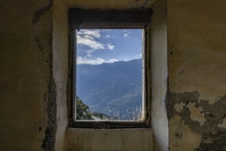Lost place, abandoned houses and ruins in the ghost village, Gairo Vecchio, Gairo, Ogliastra,