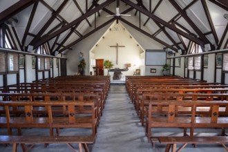 Church, Notre Dame Auxiliatrice de Cap Malheureux, interior, Indian Ocean, island, Mauritius,