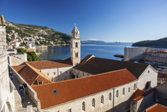 Dominican monastery with church tower, Old Town of Dubrovnik, Dalmatia, Croatia, Europe