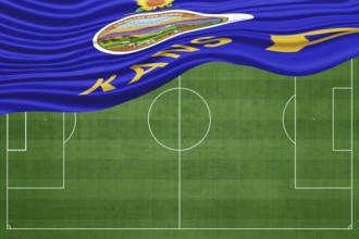 Kansas Flag on Football Field, National Soccer