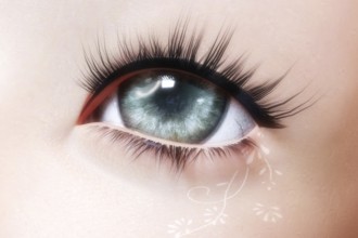 Artistic 3D illustration of a female eye