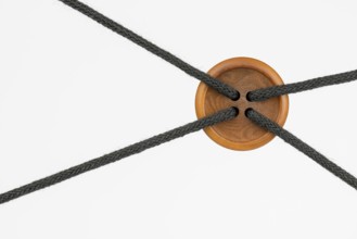 Big clothing button with ropes as conceptual node