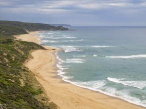 Morning view from the Johanna Beach Great Ocean Walk campground, Johanna, Victoria, Australia,