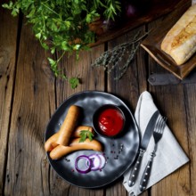 Delicious warm ham sausage