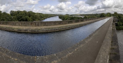 Lune Aqueduct carries the Lancaster Canal over the River Lune, Lancashire, England, United Kingdom,