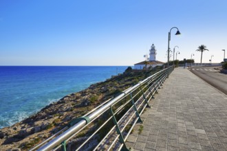 Cullera Lighthouse in Valencia at Mediterranean sea of Spain