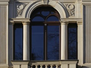 Artistically decorated window ? seen in Schillergasse Leipzig. Saxony, Germany, Europe